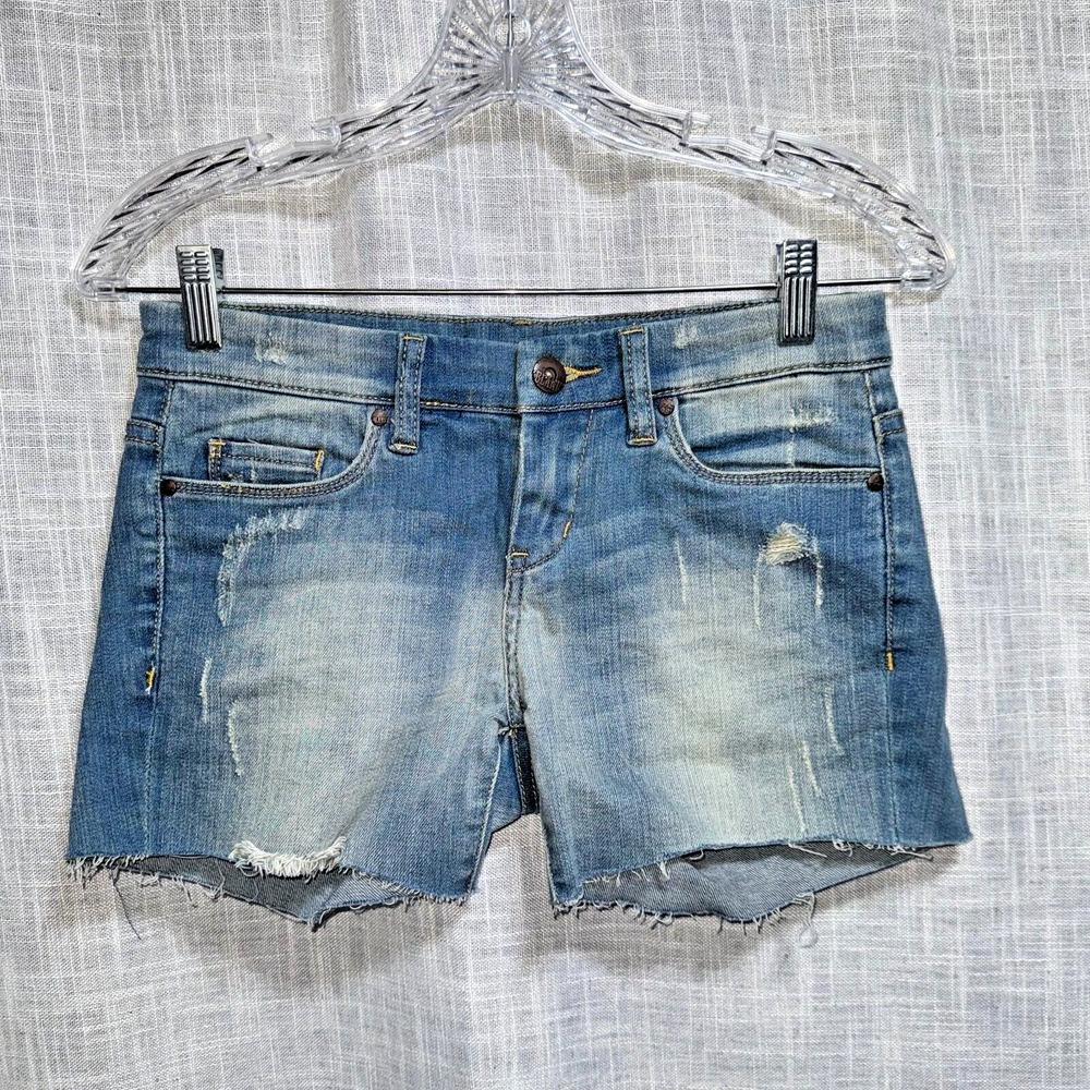 Blank NYC Denim Shorts Womens 28 Blue Distressed Cutoff Low Rise Boho Summer